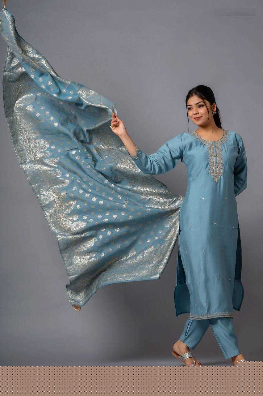 Chanderi Silk Ladies Suit - MYLUXURY LANE ENTERPRISE